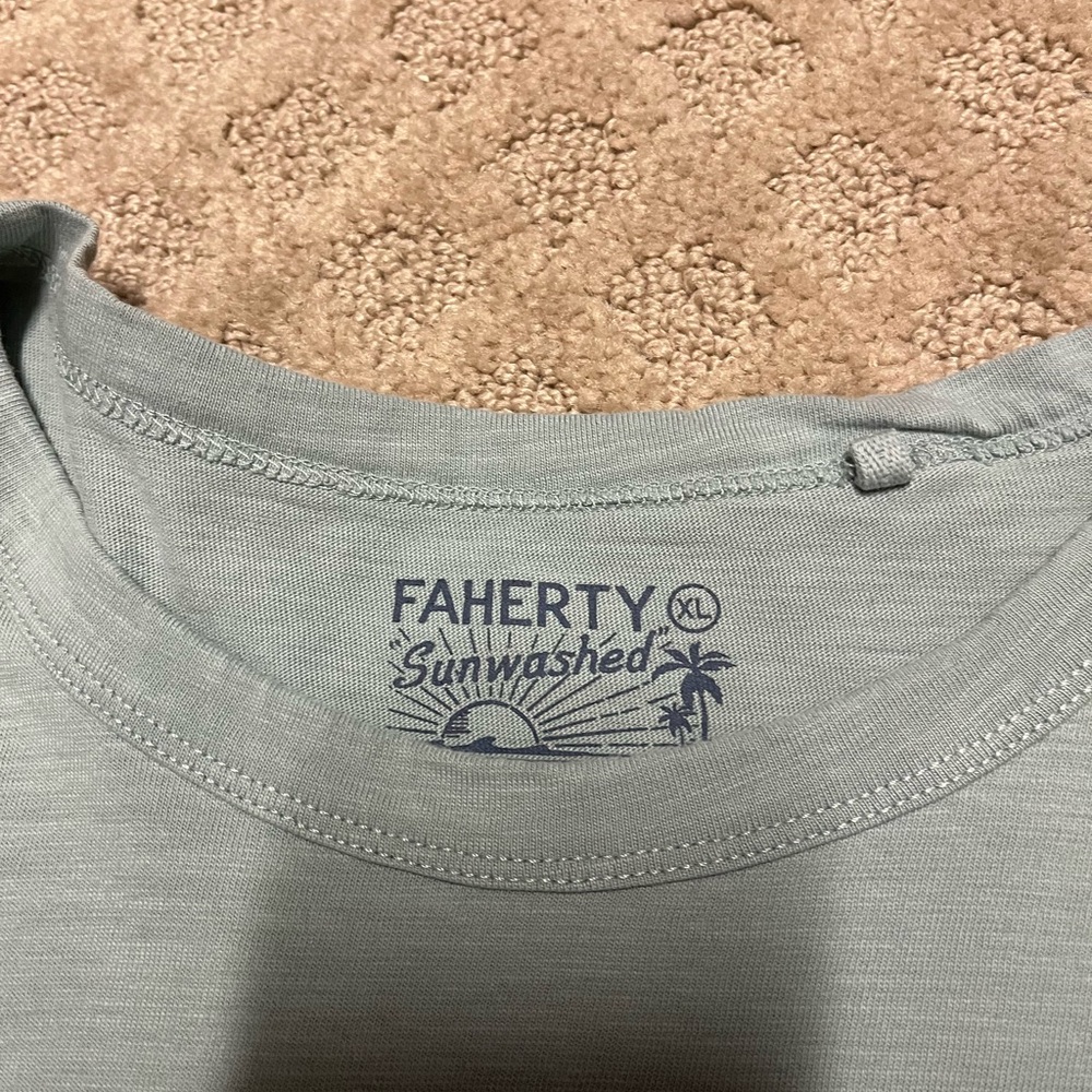 Faherty Light grey Crewneck T-Shirt XL sun washed